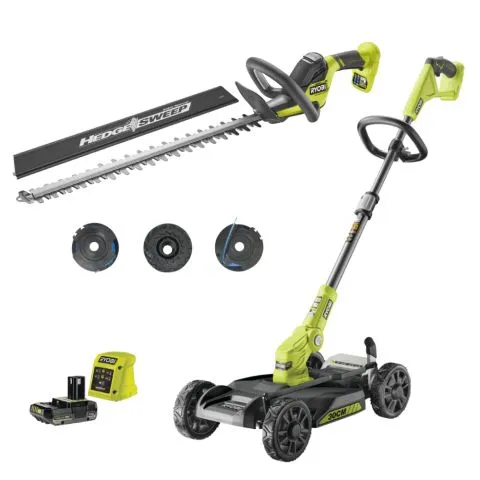 Billigare RY18LMC30A+RY18HT55A+RAC125 Ryobi Trädgårdspaket